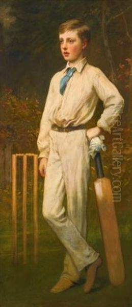 Portrait Of A Young Cricketer Oil Painting by James Sant