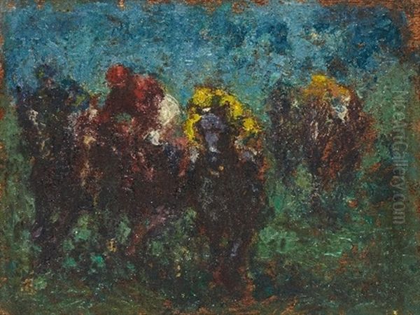 La Course Oil Painting by Andres De Santa Maria