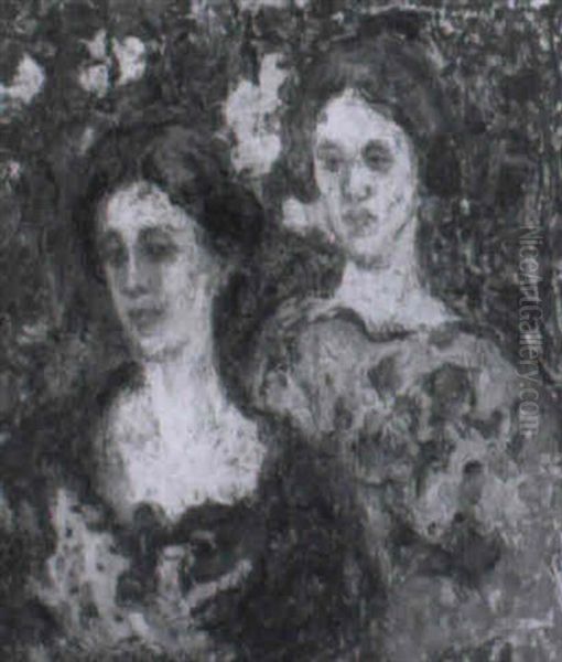 Dos Mujeres Oil Painting by Andres De Santa Maria