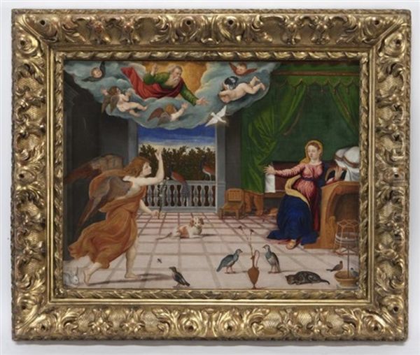 The Annunciation Oil Painting by Francesco di Gerolamo da Santacroce