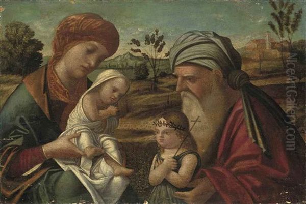 The Holy Family Oil Painting by Francesco Di Simone Da Santacroce