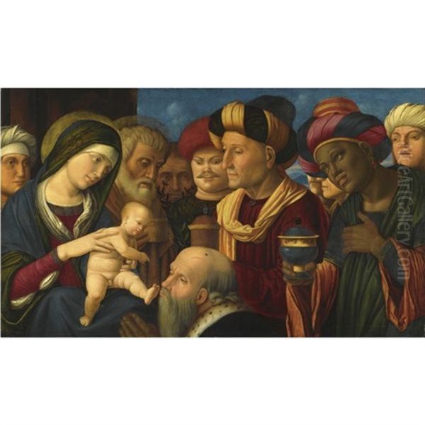 The Adoration Of The Magi Oil Painting by Francesco Di Simone Da Santacroce