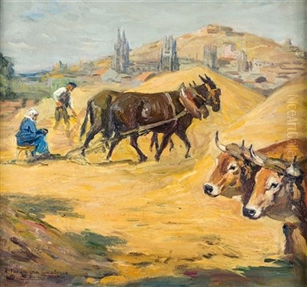 En El Campo Oil Painting by Marceliano Santamaria y Sedano