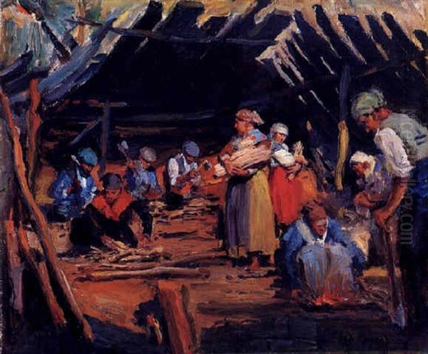 Horno De Pez Oil Painting by Marceliano Santamaria y Sedano