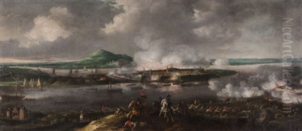 Siege Of Schenkenschans Bt The Prince Frederick Henry Oil Painting by Gerrit van Santen