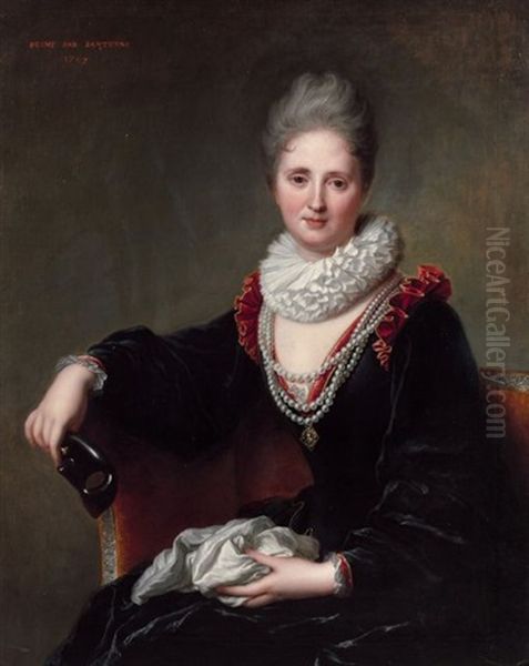 Portrait De Madame Pelletier Des Forts Oil Painting by Jean-Baptiste Santerre