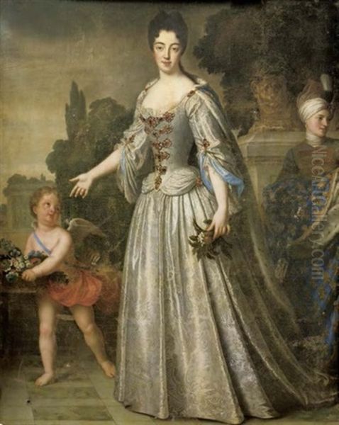 Portrait De Marie-adelaide De Savoie, Duchesse De Bourgogne Oil Painting by Jean-Baptiste Santerre