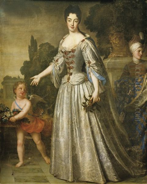 Portrait De Marie-adelaide De Savoie, Duchesse De Bourgogne Oil Painting by Jean-Baptiste Santerre