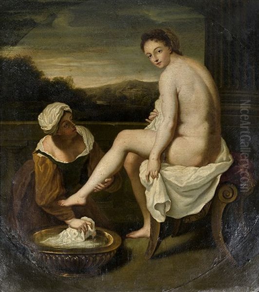 Jeune Femme A Sa Toilette Oil Painting by Jean-Baptiste Santerre