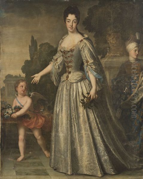 Portrait De Marie Adelaide De Savoie Duchesse De Bourgogne Oil Painting by Jean-Baptiste Santerre