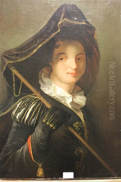 La Marquise De Moulins - Rochefort Oil Painting by Jean-Baptiste Santerre