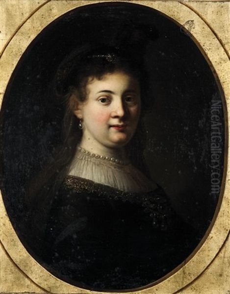 Portrait Presume De Saskia Oil Painting by Jean-Baptiste Santerre