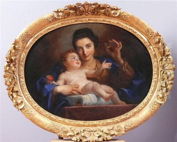 Portait D'une Jeune Mere En Vierge Avec L'enfant Jesus Oil Painting by Jean-Baptiste Santerre