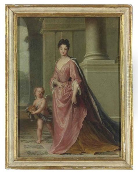 Portrait Of Marie Adelaide, Princesse De Savoie, Duchesse De Bourgogne, Subsequently Dauphine De France (1685-1712) And Mother Of The Future King... Oil Painting by Jean-Baptiste Santerre