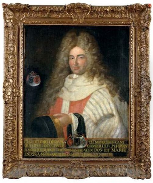 Claude De Becdelievre En Tenue De President De Parlement Oil Painting by Jean-Baptiste Santerre