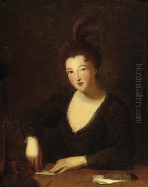 Sitzende Dame Mit Brief Oil Painting by Jean-Baptiste Santerre