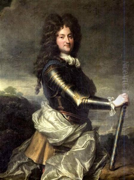 Portrait De Philippe D'orleans, Regent De France, En Habit De Marechal Oil Painting by Jean-Baptiste Santerre