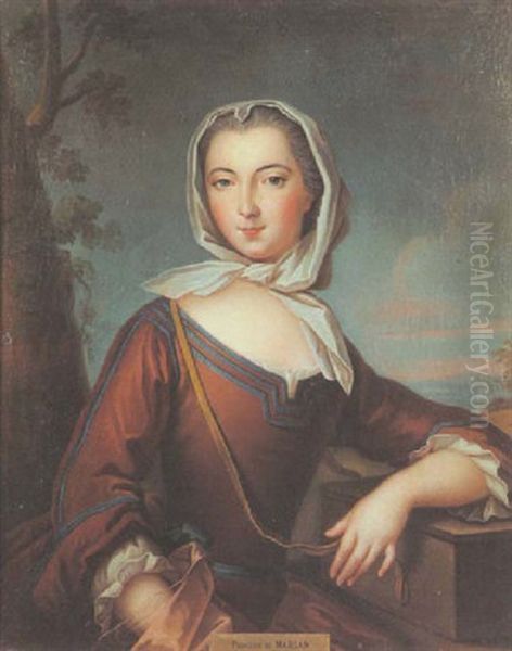 Portrait De La Princesse De Marsan En Savoyarde Oil Painting by Jean-Baptiste Santerre