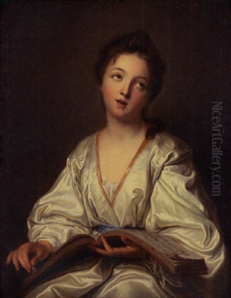 The Singer Oil Painting by Jean-Baptiste Santerre