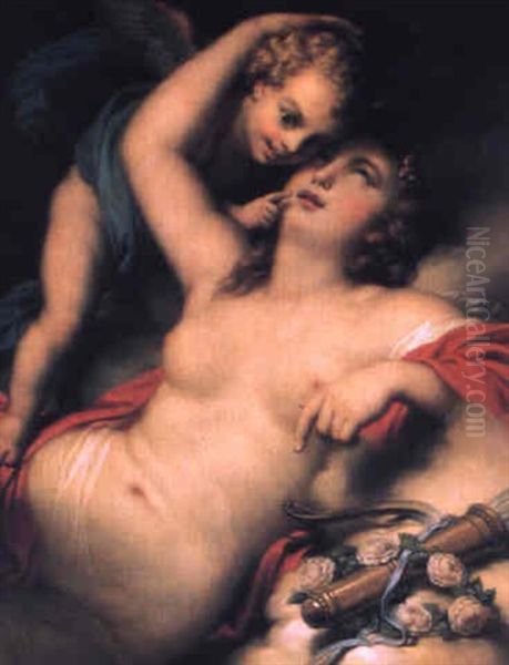 Venus Und Amor Oil Painting by Jean-Baptiste Santerre