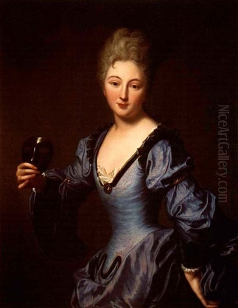 Portrait Of The Comtesse De Bersac Oil Painting by Jean-Baptiste Santerre