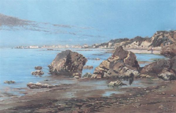 A View Of The Port Of Anzio Oil Painting by Francesco Raffaello Santoro