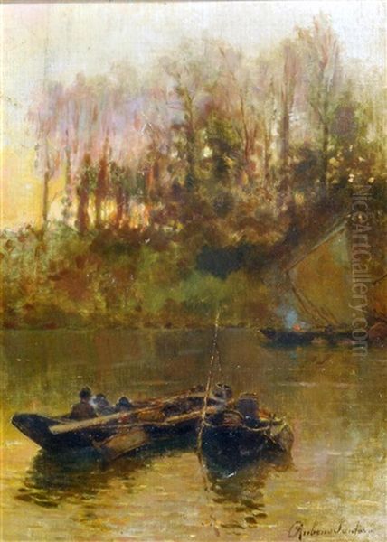 Sul Fiume Oil Painting by Rubens Santoro