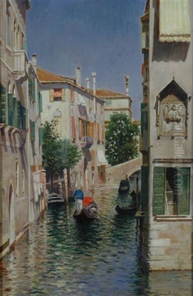 Calle Di Venezia Oil Painting by Rubens Santoro