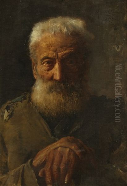 Portrait Of A Man With Beard Oil Painting by Rubens Santoro