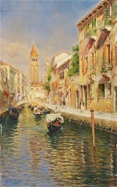 View Of Venice Oil Painting by Rubens Santoro