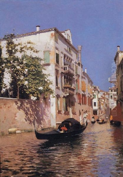 The Canals Of Venice Oil Painting by Rubens Santoro