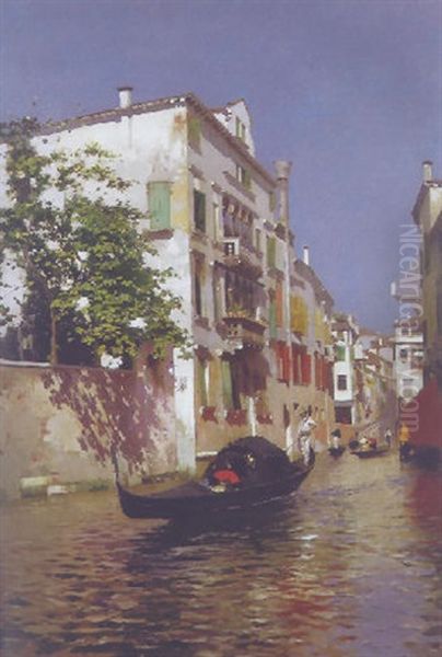 The Canals Of Venice Oil Painting by Rubens Santoro