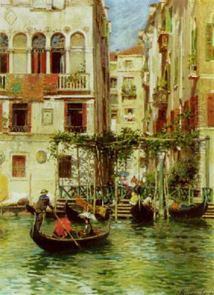 Le Traghetto, Venice Oil Painting by Rubens Santoro