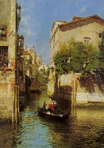 Canal St. Stein, Venice Oil Painting by Rubens Santoro