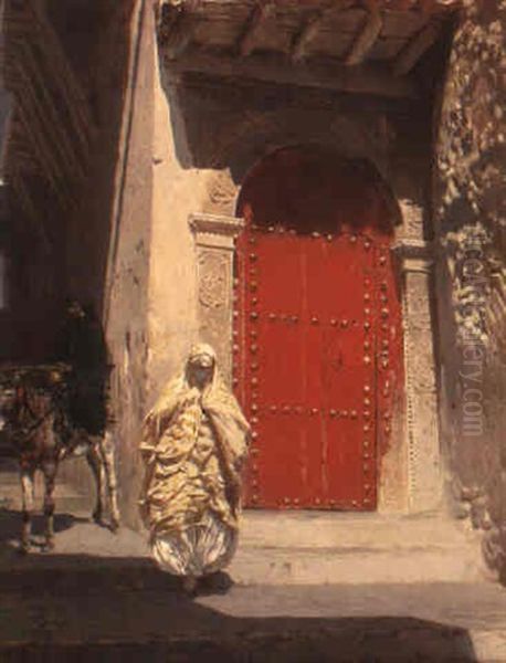 Sunlit Doorway Oil Painting by Rubens Santoro