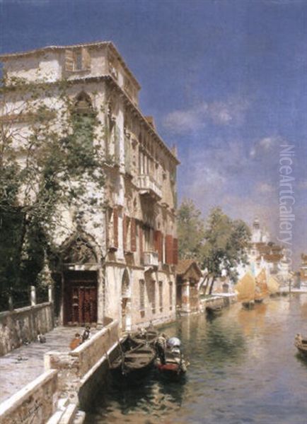 Palazzo Van Axel, Rio Della Panada, Venice Oil Painting by Rubens Santoro