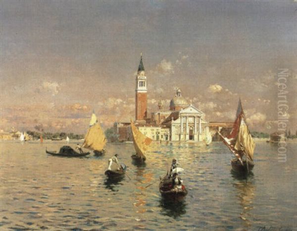 San Giorgio, L'isola De Venezia Oil Painting by Rubens Santoro