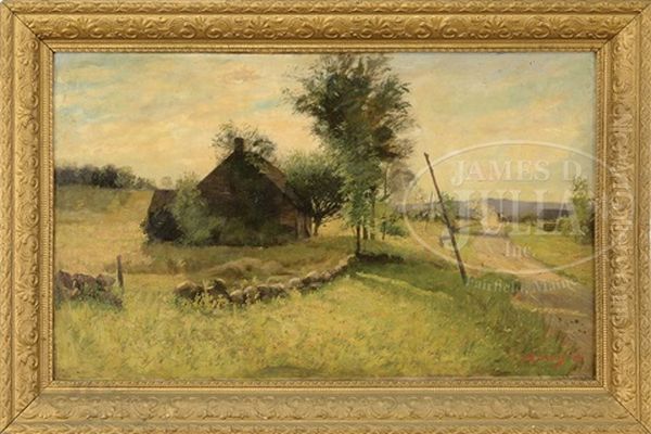 Homestead With Stone Wall Oil Painting by Daniel Santry