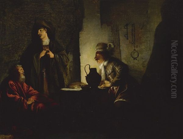 Joseph In Prison Oil Painting by Dirck Dircksz van Santvoort