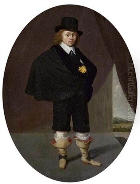 Stehender Junger Mann Mit Hut Oil Painting by Dirck Dircksz van Santvoort