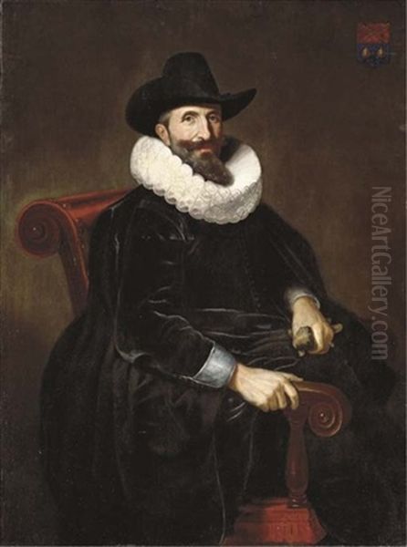 Portrait Of Elias Van Cuelen Oil Painting by Dirck Dircksz van Santvoort