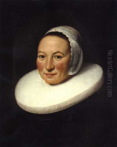 Bildnis Einer Frau Mit Haube Oil Painting by Dirck Dircksz van Santvoort