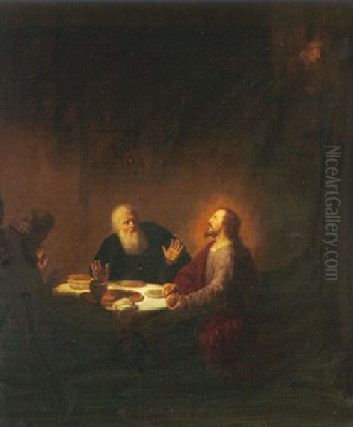 The Supper At Emmaus Oil Painting by Dirck Dircksz van Santvoort