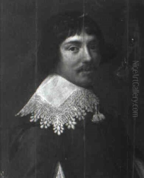 Portrait Of A Young Man Wearing A Lace Collar Oil Painting by Dirck Dircksz van Santvoort