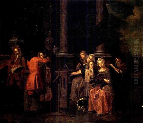 Le Concert Oil Painting by Philipp (Jacob Philipp van) Santvoort