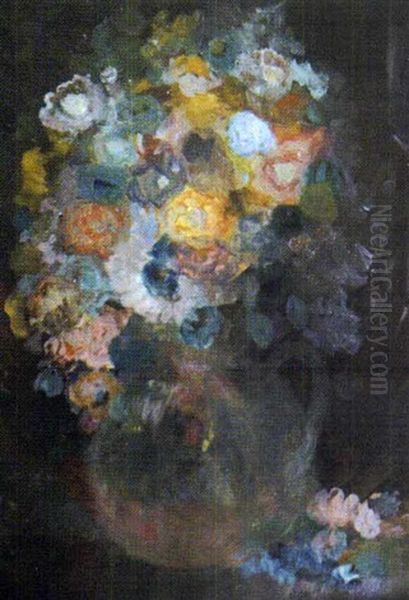 Bouquet De Fleurs Oil Painting by Pavel (Paul I.) Sapounov