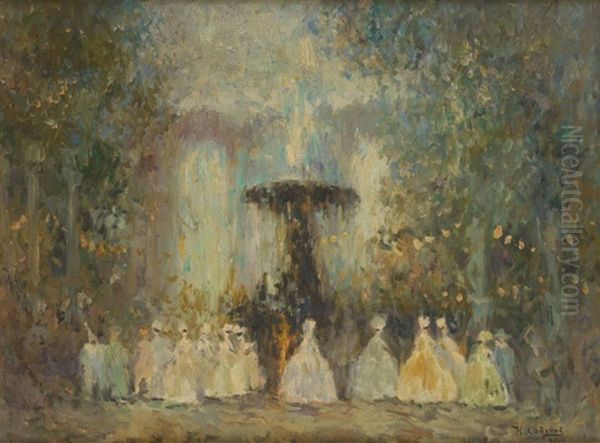 Festivites Dans Le Parc Oil Painting by Nikolai Nikolaevich Sapunov