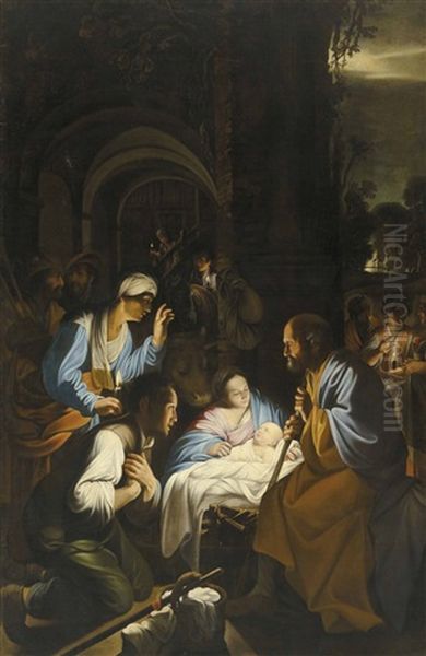 The Adoration Of The Shepherds Oil Painting by Carlo Saraceni