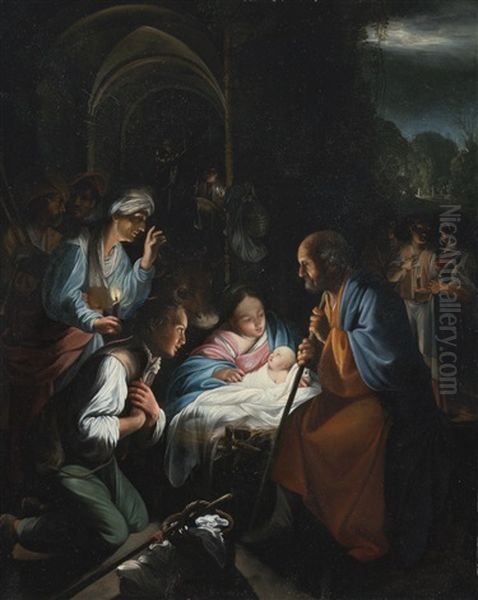 The Adoration Of The Shepherds Oil Painting by Carlo Saraceni