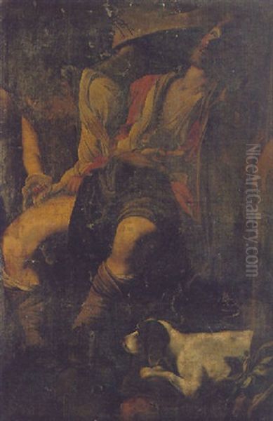 St.roch And The Angel Oil Painting by Carlo Saraceni